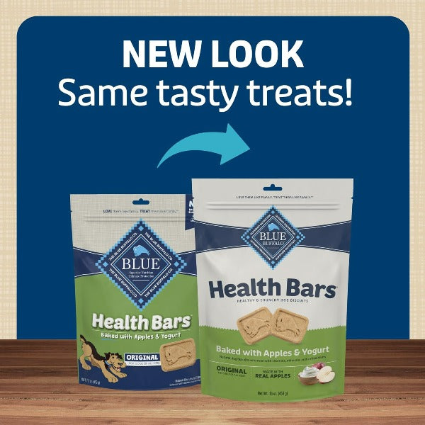 Blue Buffalo Co. BLUE Health Bars Natural Crunchy Dog Treats Biscuits; Apple & Yogurt