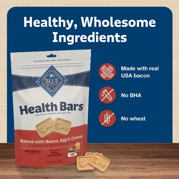 Blue Buffalo Co. BLUE Health Bars Natural Crunchy Dog Treats Biscuits; Bacon, Egg & Cheese