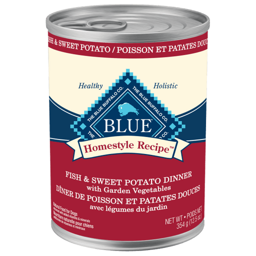 BLUE Homestyle Recipe Fish & Sweet Potato Dinner Canned Dog Food