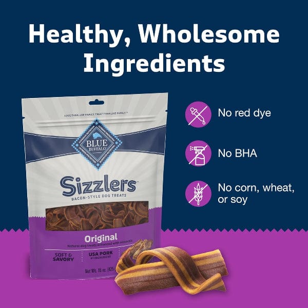 Blue Buffalo Co. BLUE Sizzlers Natural Pork Bacon-Style Dog Treats