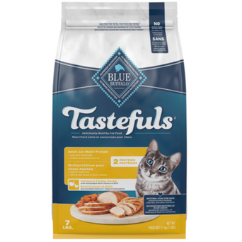 Blue Buffalo Co. BLUE Tastefuls Multi-Protein Chicken & Turkey Cat Food Recipe Dry Cat Food, 7lb