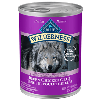 Blue Buffalo Co. BLUE Wilderness Grain Free Beef & Chicken Grill Canned Dog Food