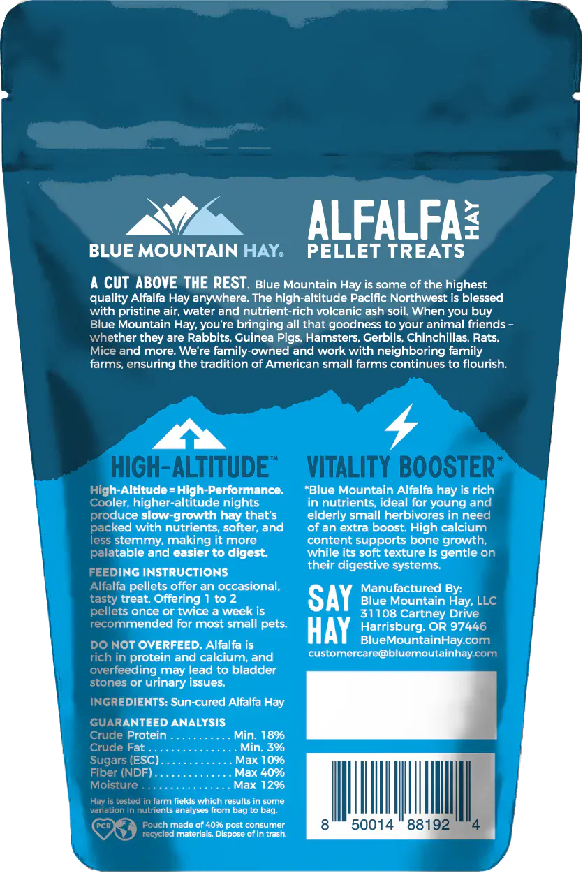 Blue Mountain Hay Blue Mountain Hay Alfalfa Hay Pellet Treats