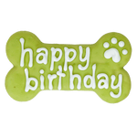 Bosco and Roxy's Bosco and Roxy's Green Happy Birthday Bone Dog Cookie