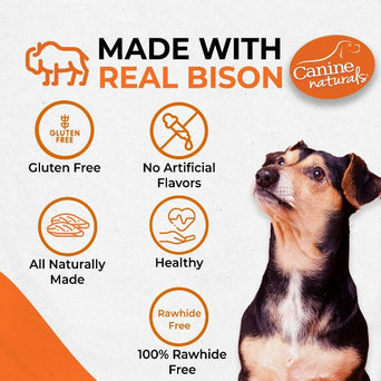 Canine Naturals Canine Naturals Hide Free Bison Rolls Dog Chew