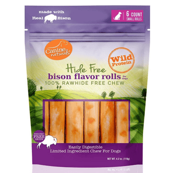 Canine Naturals Canine Naturals Hide Free Bison Rolls Dog Chew