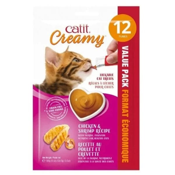 Catit Catit Creamy Lickable Chicken & Shrimp Recipe Cat Treats