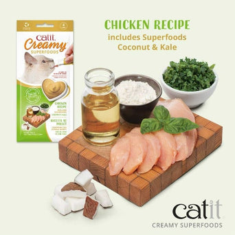 Catit Catit Creamy Superfood Chicken Recipe with Coconut and Kale Recipe Cat Treat