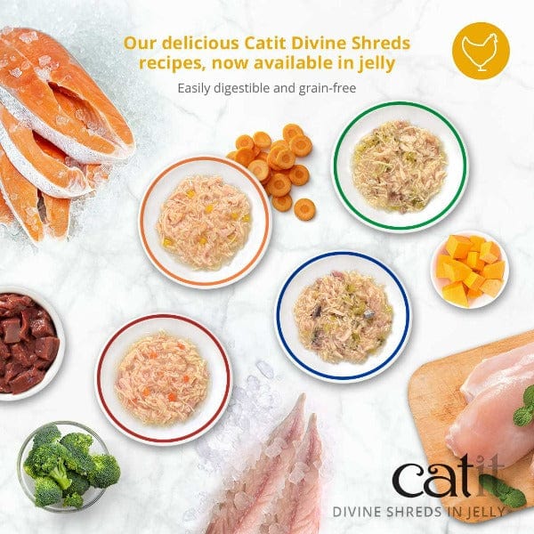 Catit Catit Divine Shreds Chicken with Tuna & Carrot in Jelly Cat Food Topper
