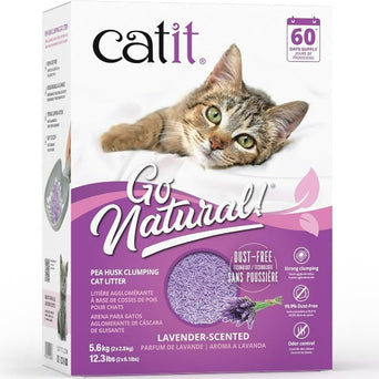 Catit Catit Go Natural! Pea Husk Lavender-Scented Clumping Cat Litter
