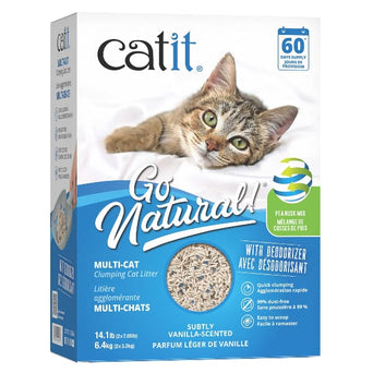 Catit Catit Go Natural! Pea Husk Mix Multi-Cat Clumping Cat Litter, 6.4kg