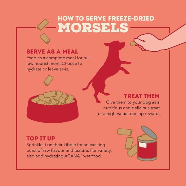 Champion Petfoods ACANA Beef Recipe Freeze Dried Dog Food, Morsels