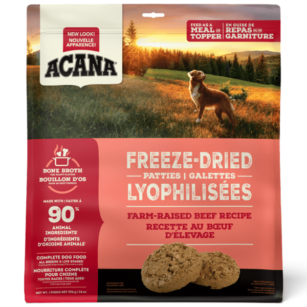 Champion Petfoods ACANA Beef Recipe Freeze Dried Dog Food, Patties