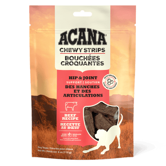 Champion Petfoods ACANA Chewy Strips Dog Treats - Hip & Joint Support Beef Recipe