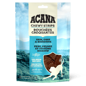 Champion Petfoods ACANA Chewy Strips Dog Treats - Skin, Coat & Digestive Support Fish Recipe