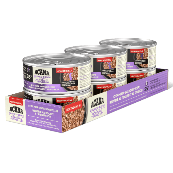 Champion Petfoods ACANA Chunks in Broth Chicken & Salmon Kitten Recipe Canned Cat Food, 5.5oz