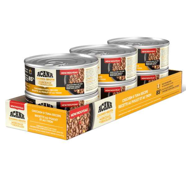 Champion Petfoods ACANA Chunks in Broth Chicken & Tuna Recipe Canned Cat Food, 5.5oz