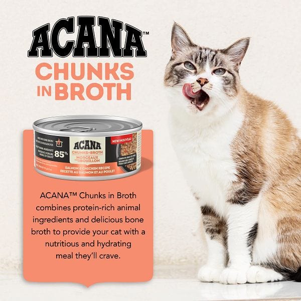 Champion Petfoods ACANA Chunks in Broth Salmon & Chicken Recipe Canned Cat Food, 5.5oz