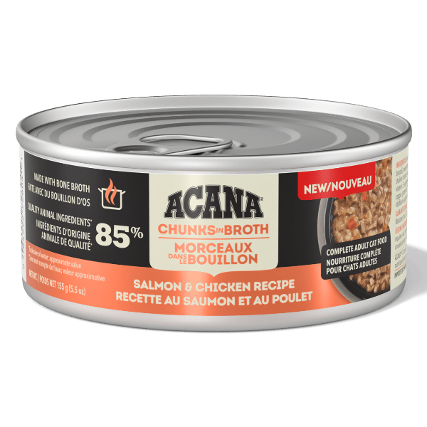 Champion Petfoods ACANA Chunks in Broth Salmon & Chicken Recipe Canned Cat Food, 5.5oz