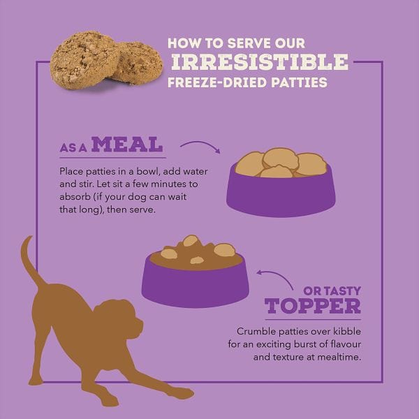 Champion Petfoods ACANA Duck Recipe Freeze Dried Dog Food, Patties