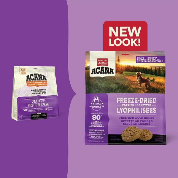Champion Petfoods ACANA Duck Recipe Freeze Dried Dog Food, Patties