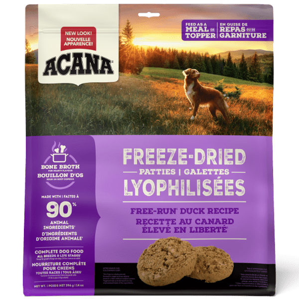 Champion Petfoods ACANA Duck Recipe Freeze Dried Dog Food, Patties