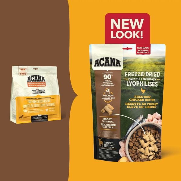 Champion Petfoods ACANA Free-Run Chicken Recipe Freeze Dried Dog Food, Morsels