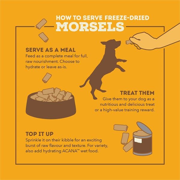 Champion Petfoods ACANA Free-Run Chicken Recipe Freeze Dried Dog Food, Morsels