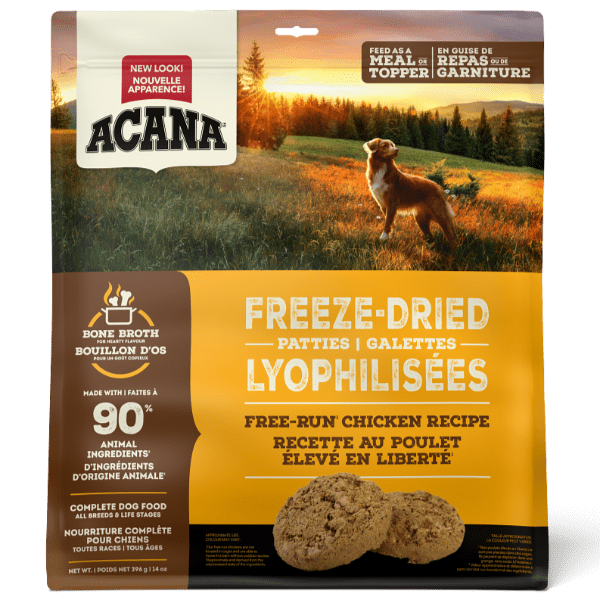Champion Petfoods ACANA Free-Run Chicken Recipe Freeze Dried Dog Food, Patties