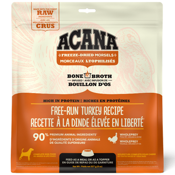 Champion Petfoods Acana Free-Run Turkey Recipe Freeze Dried Dog Food