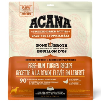 Champion Petfoods Acana Free-Run Turkey Recipe Freeze Dried Dog Food