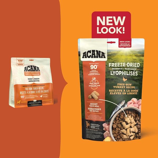 Champion Petfoods ACANA Free-Run Turkey Recipe Freeze Dried Dog Food, Morsels