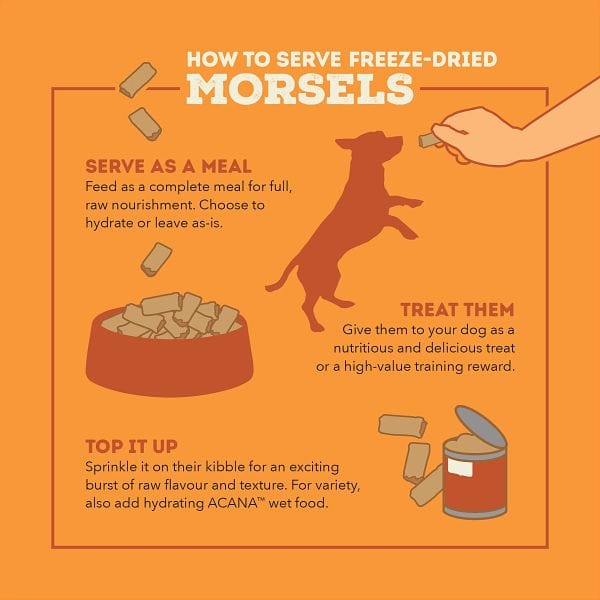 Champion Petfoods ACANA Free-Run Turkey Recipe Freeze Dried Dog Food, Morsels