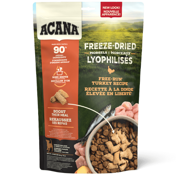 Champion Petfoods ACANA Free-Run Turkey Recipe Freeze Dried Dog Food, Morsels