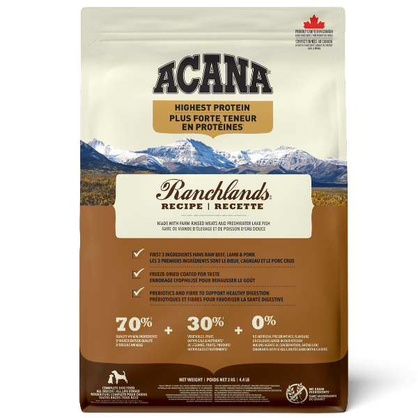 Champion Petfoods ACANA Highest Protein Ranchlands Recipe Dry Dog Food