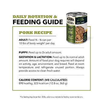 Champion Petfoods Acana Pork Recipe in Bone Broth Canned Dog Food