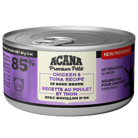 ACANA Premium Pate Chicken & Tuna Kitten Recipe Canned Cat Food, 3oz