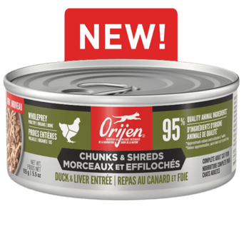 Champion Petfoods Orijen Duck & Chicken Chunks & Shreds Entrée Canned Cat Food, 5.5oz