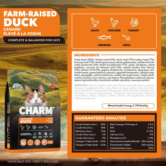 CHARM CHARM Farm-Raised Duck Dry Cat Food