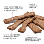 Crumps Crumps' naturals Venison Chia Jerky Dog Treats (SPECIAL ORDER ITEM)