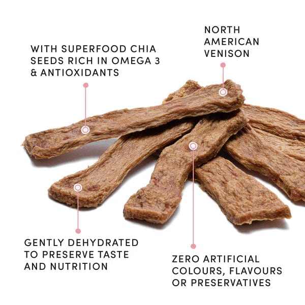 Crumps Crumps' naturals Venison Chia Jerky Dog Treats (SPECIAL ORDER ITEM)