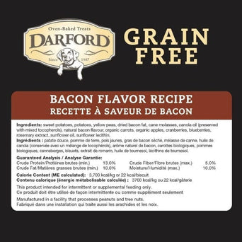 Darford Darford Grain Free Bacon Recipe Oven-Baked Dog Treats