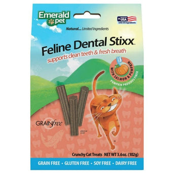 Emerald Pet Emerald Pet Feline Dental Stixx Salmon & Pumpkin