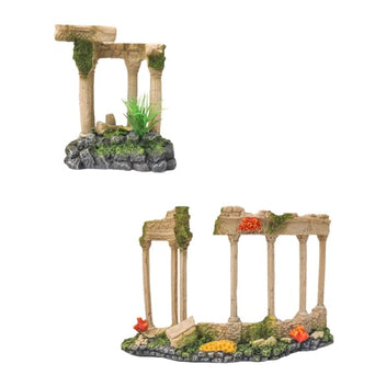 Fish Gear Sunken Ruins Aquarium Ornament; Available in 2 sizes