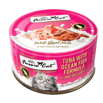 Fussie Cat Fussie Cat Tuna with Ocean Fish in Goat Milk Gravy Canned Cat Food, 2.47oz