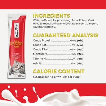 Fussie Cat Fussie Cat Tuna with Salmon in Goat Milk Purée Cat Treats