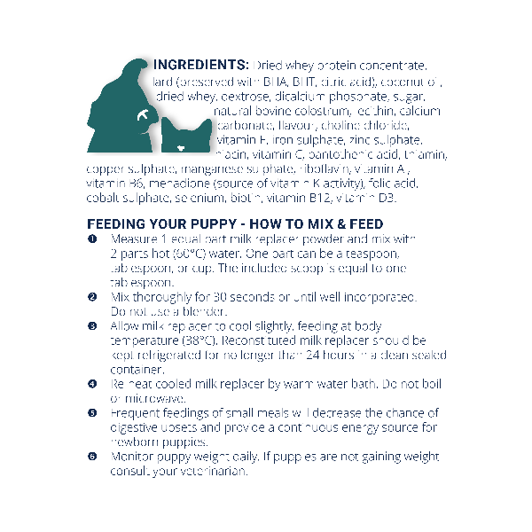 Milk replacer for newborn puppies hot sale