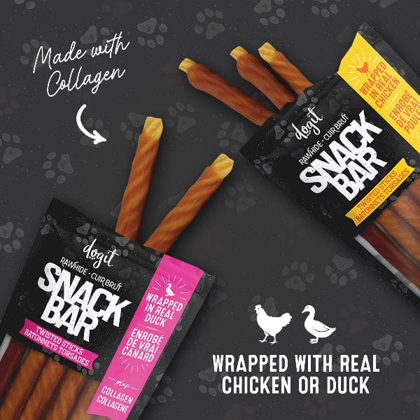Hagen Dogit Snack Bar Duck-Wrapped Beefhide & Collagen Twisted Sticks