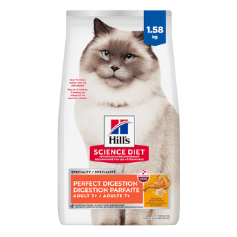 Hill's Science Diet Adult 7+ Perfect Digestion Chicken Recipe Dry Cat Food, 3.5lb