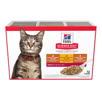 Hill's Science Diet Adult Minced Canned Cat Food Variety Pack